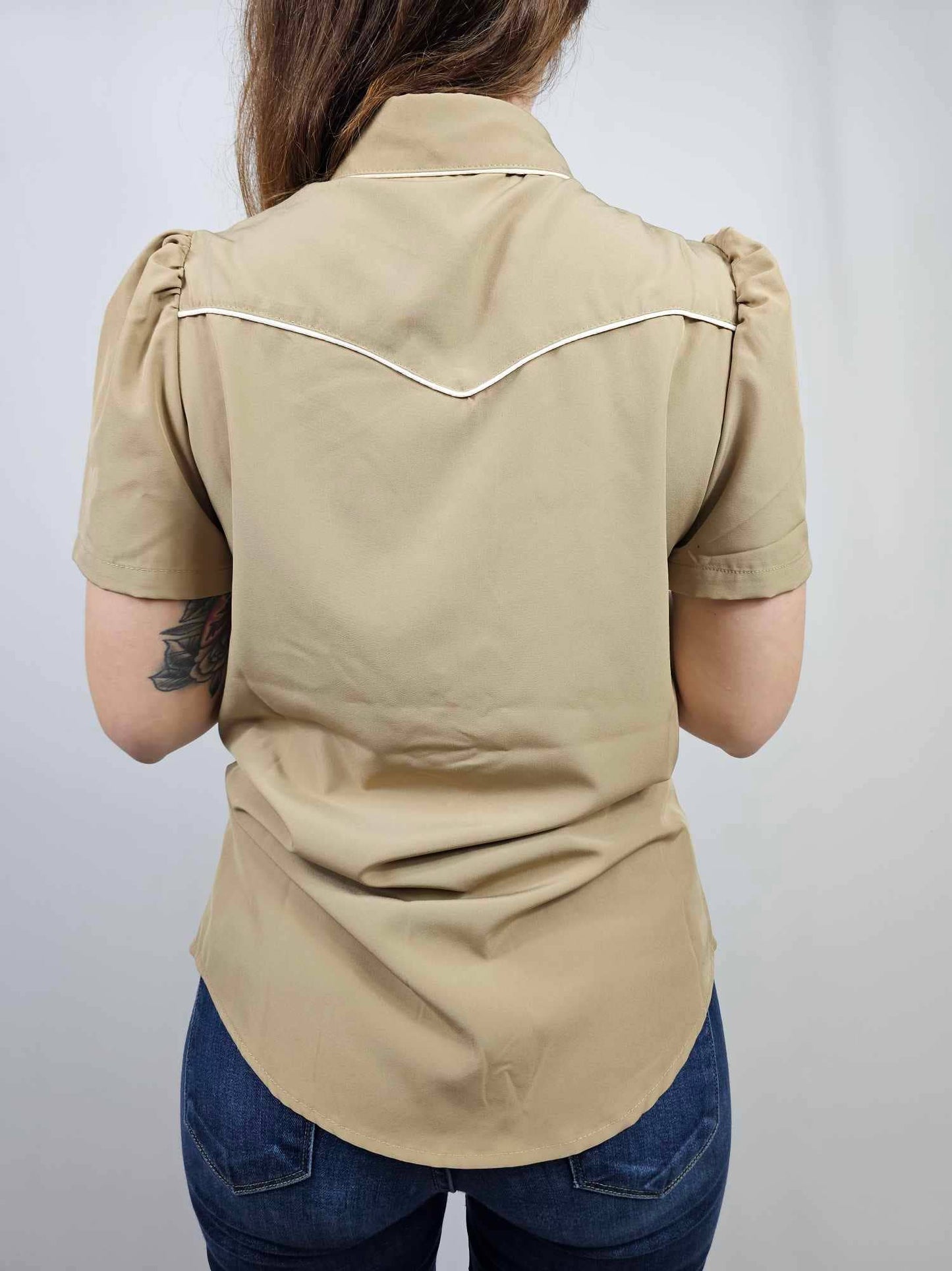 MK612 SL Button Down Shirt - Tan: Tan / L