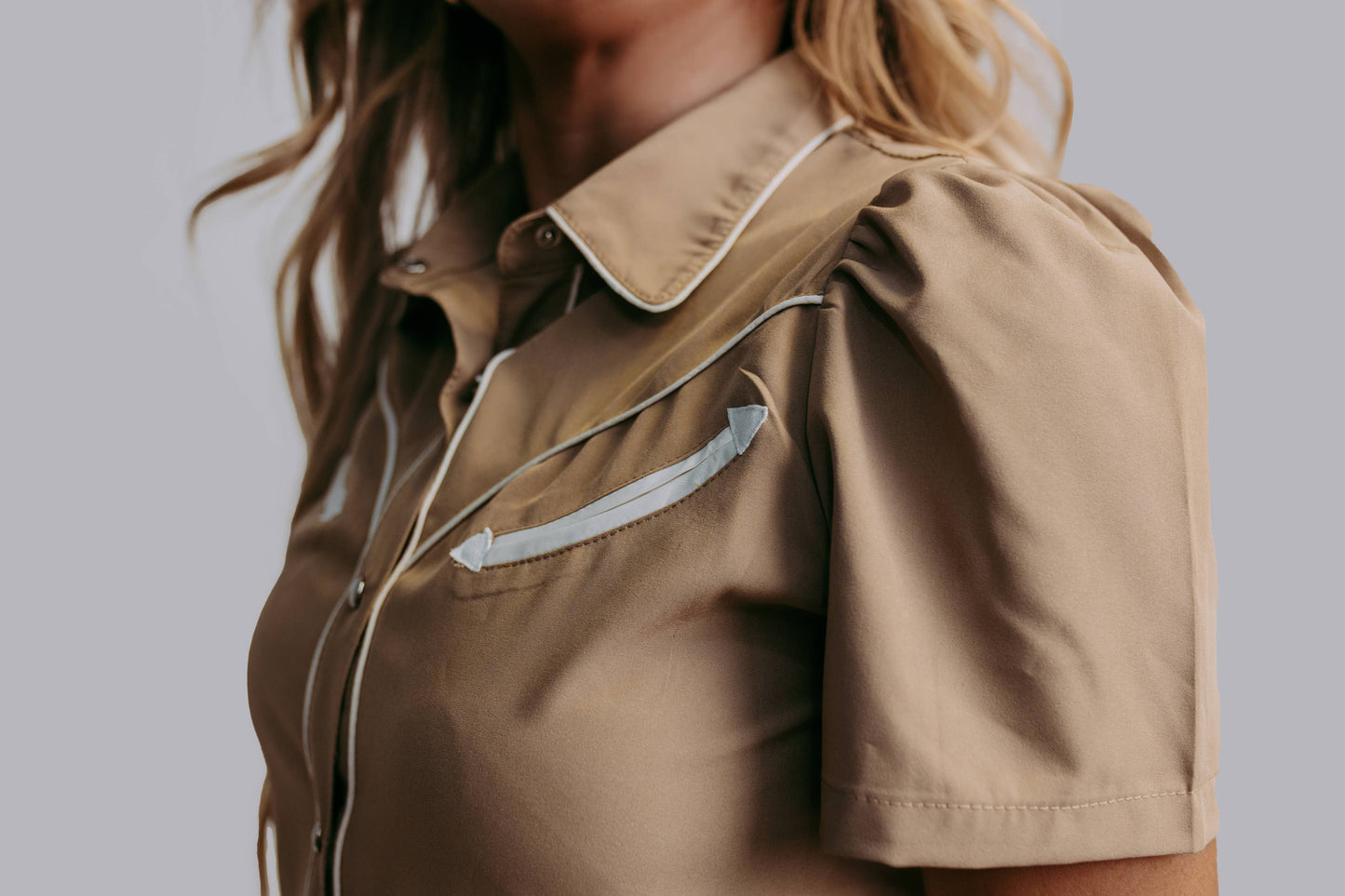 MK612 SL Button Down Shirt - Tan: Tan / L