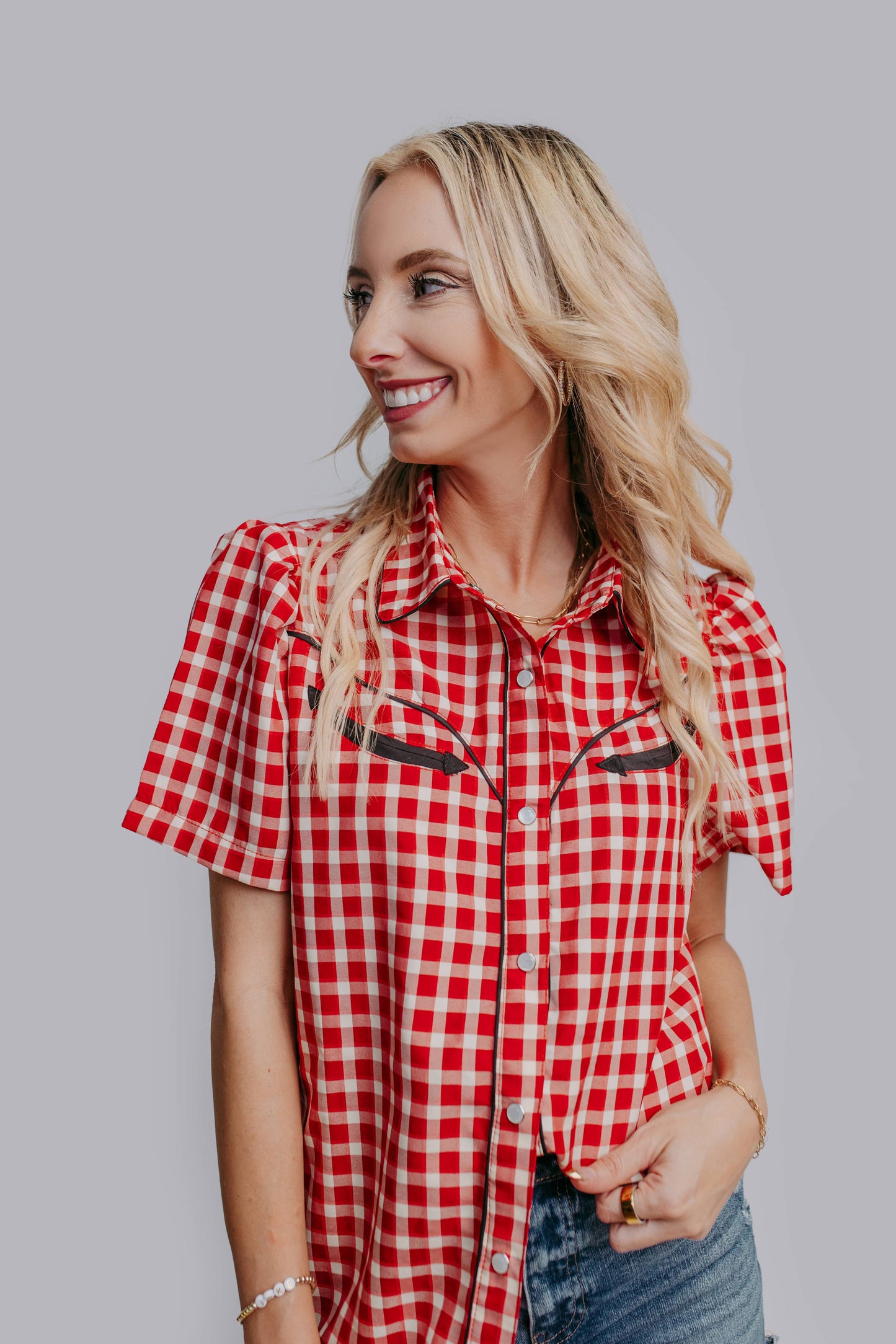 Red Retro Button Down Shirt