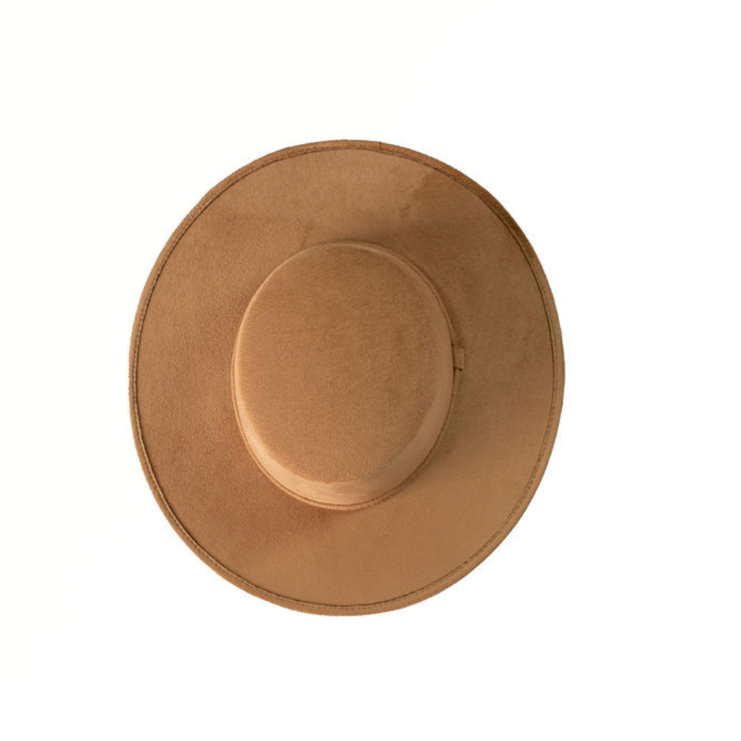 Kids Vegan Suede Boater Hat