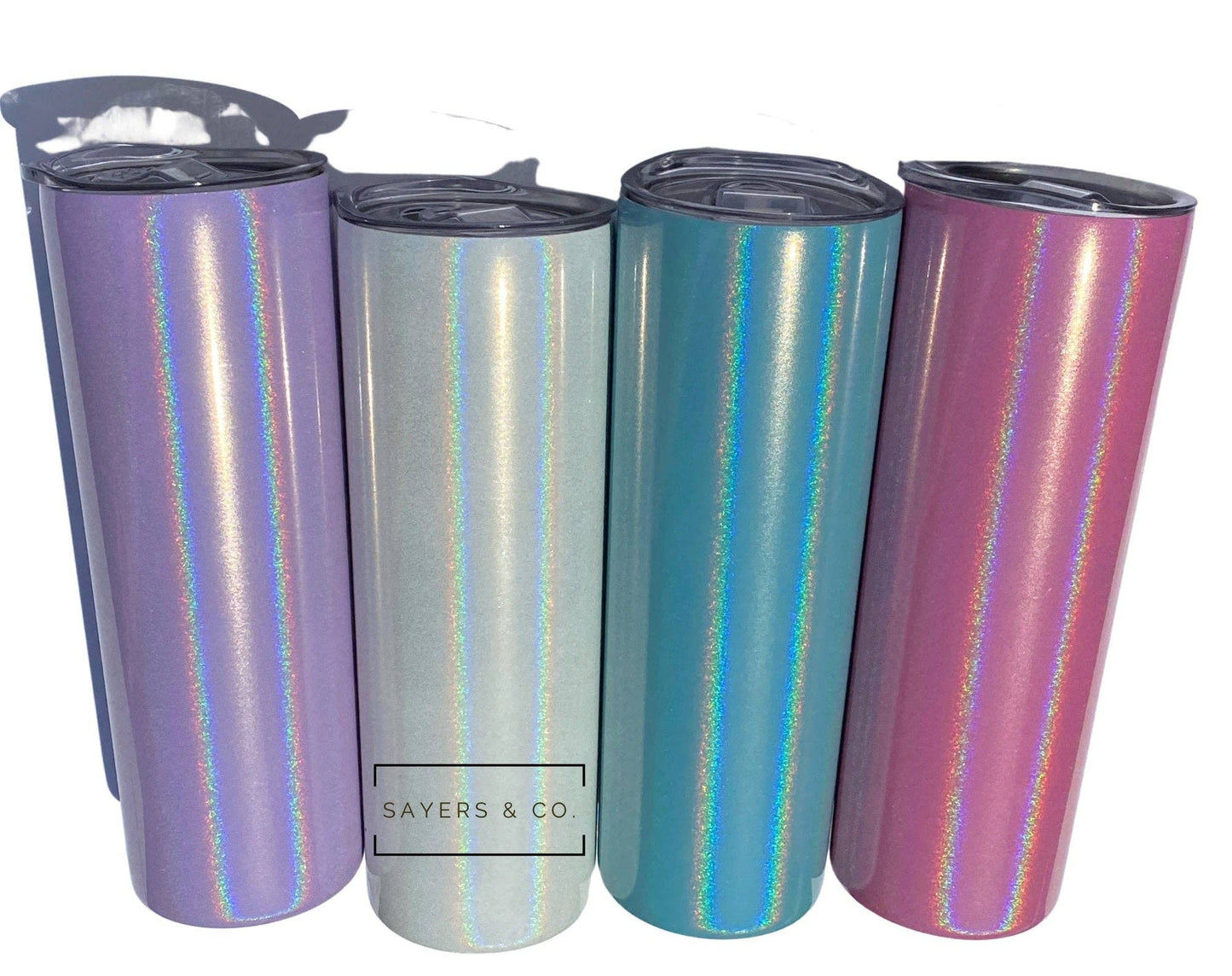 Custom 20 oz Skinny Glitter SUBLIMATION Tumblers