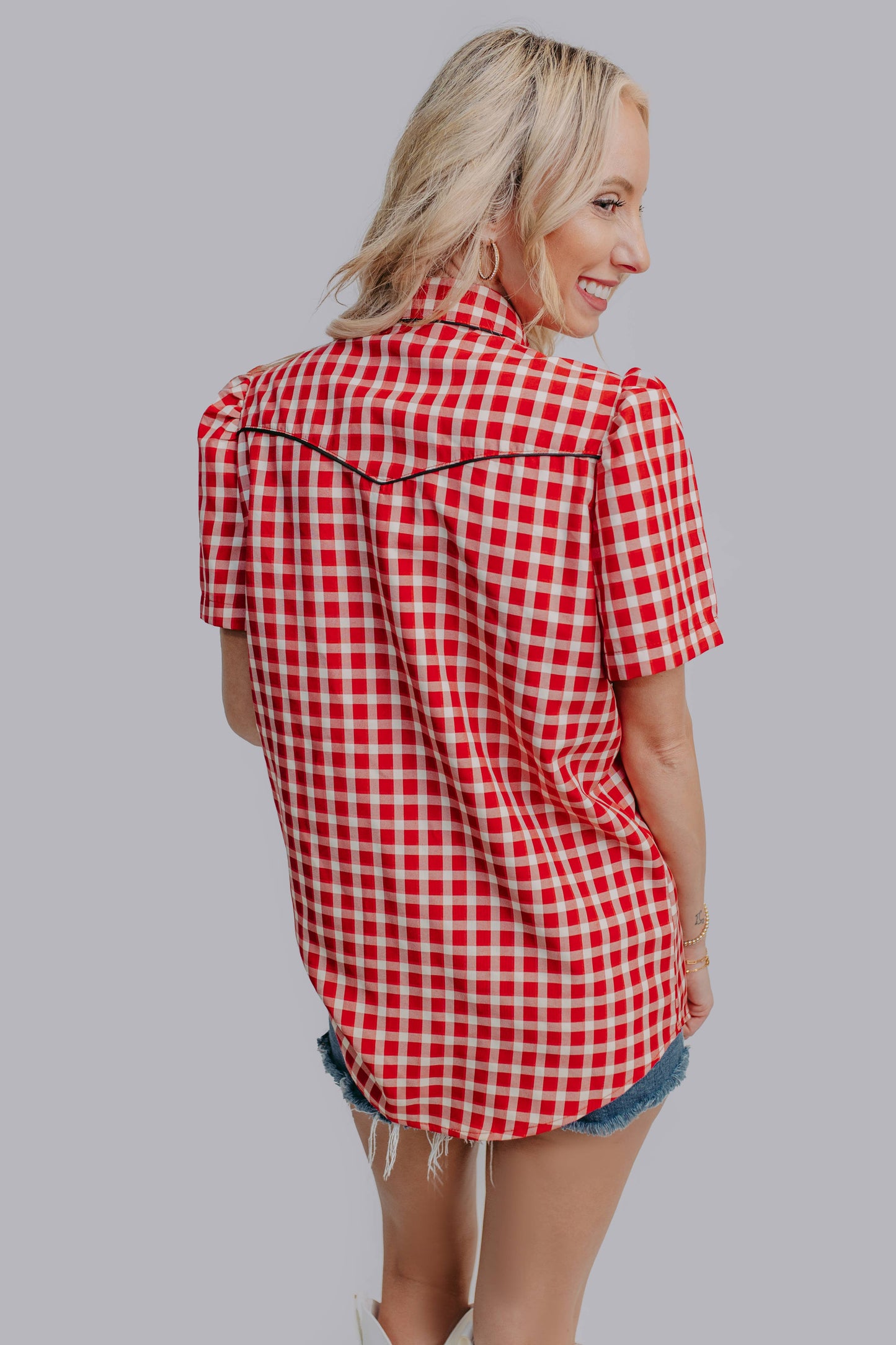 Red Retro Button Down Shirt