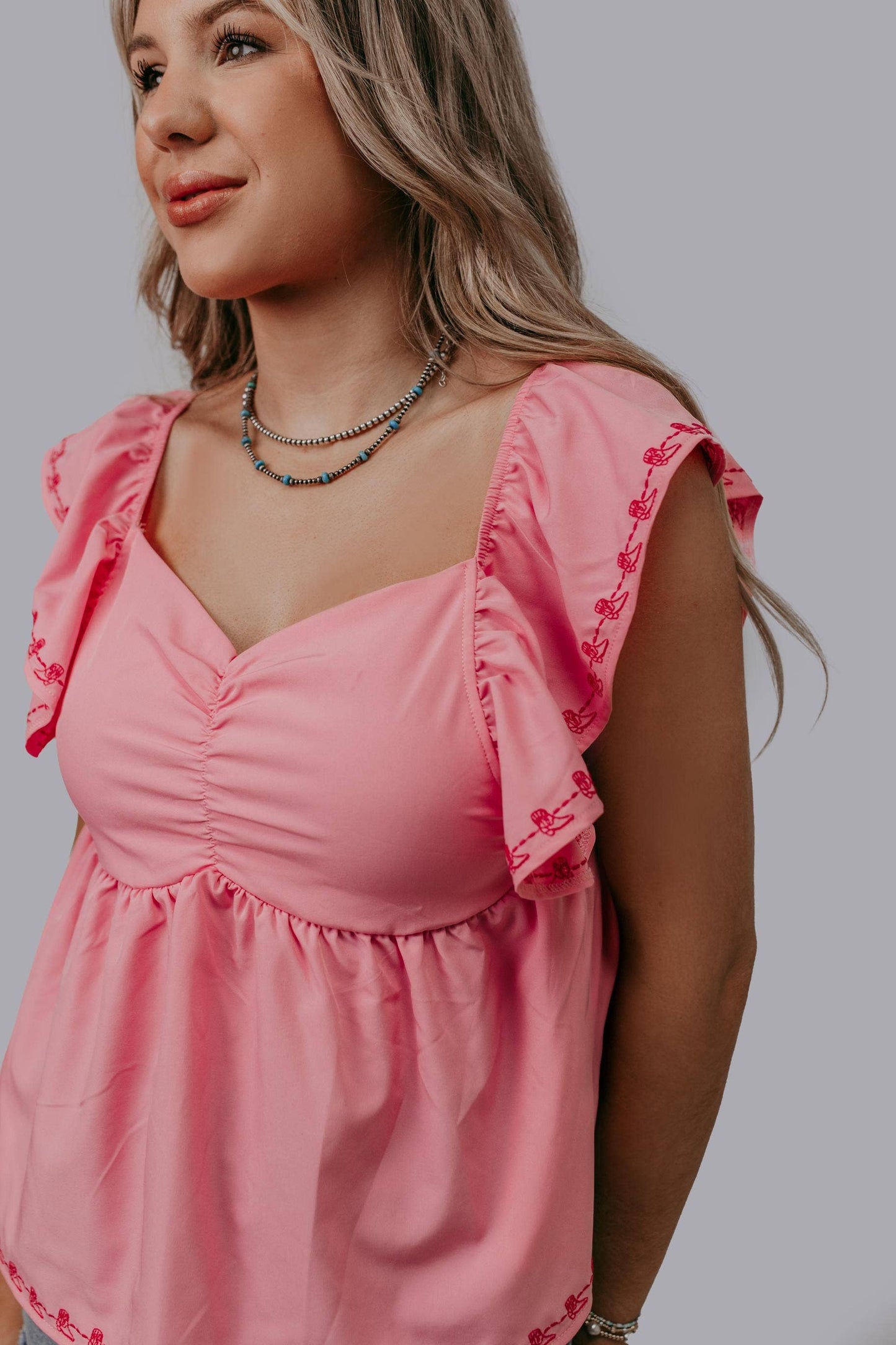 Pink Bow Boot Blouse