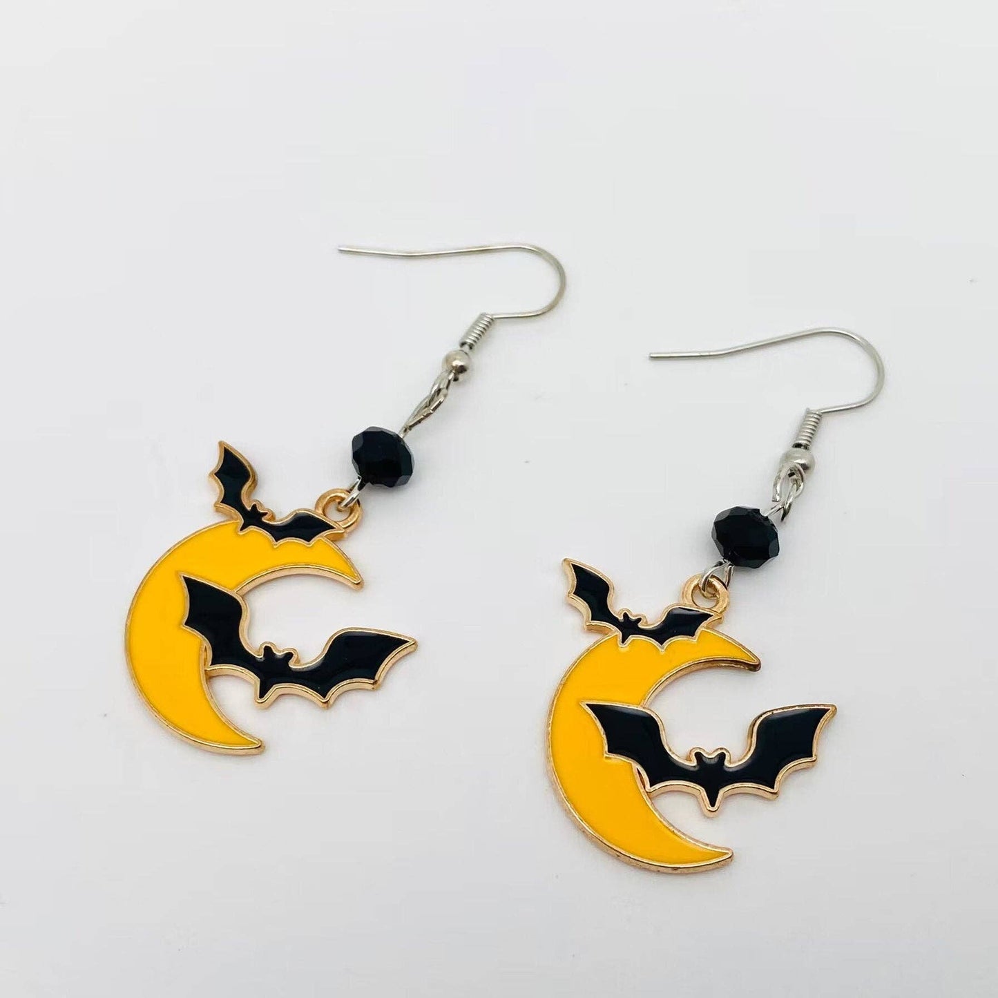 Halloween Enamel Moonlit Batty Earrings