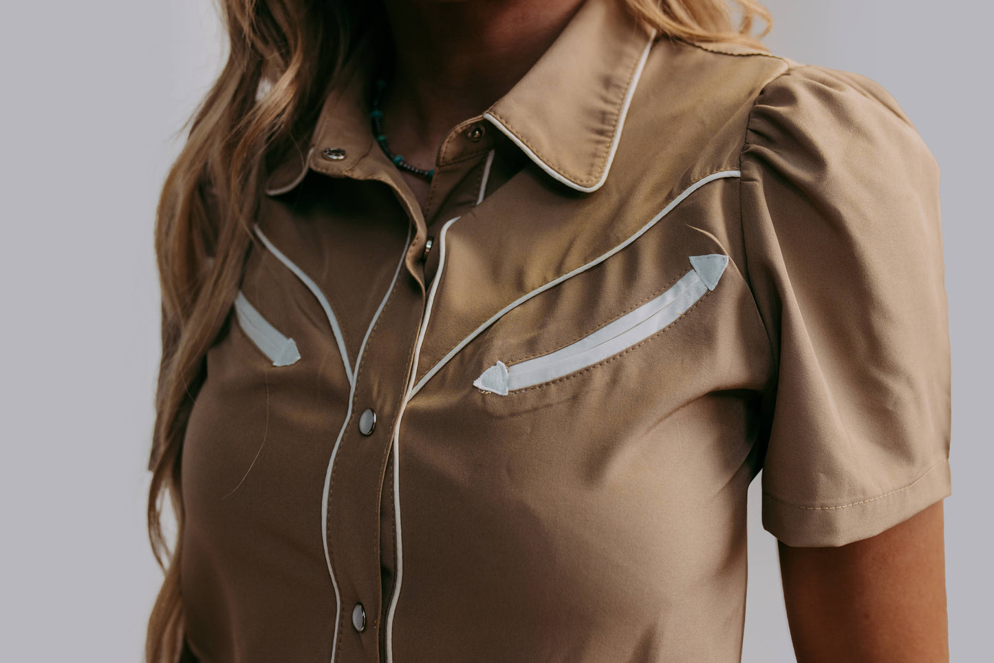 MK612 SL Button Down Shirt - Tan: Tan / L