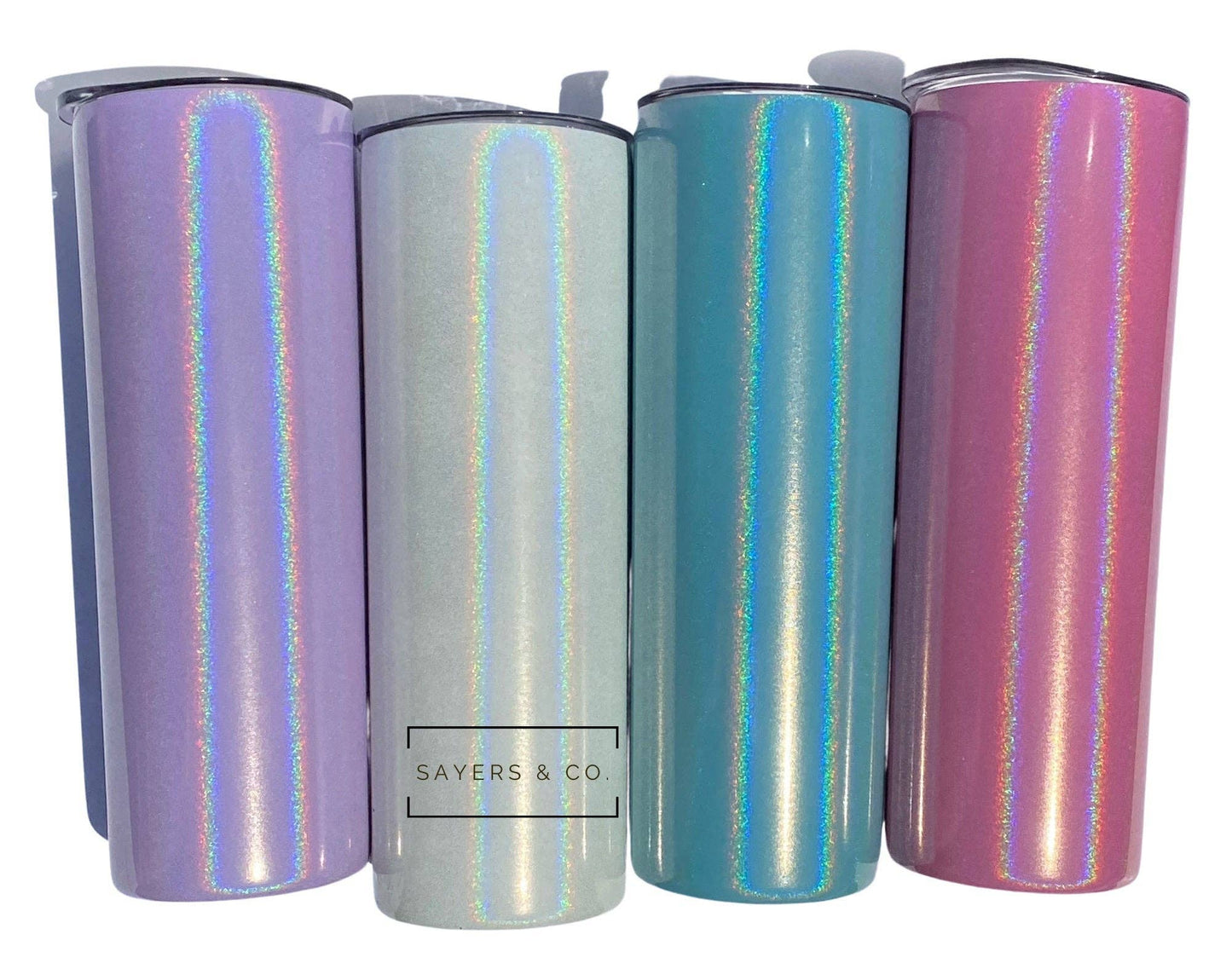 Custom 20 oz Skinny Glitter SUBLIMATION Tumblers