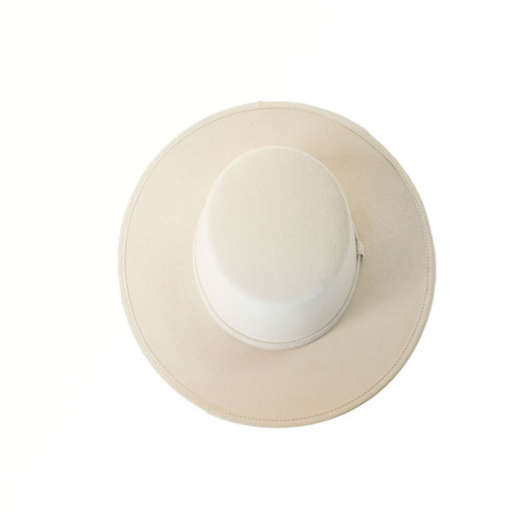 Kids Vegan Suede Boater Hat