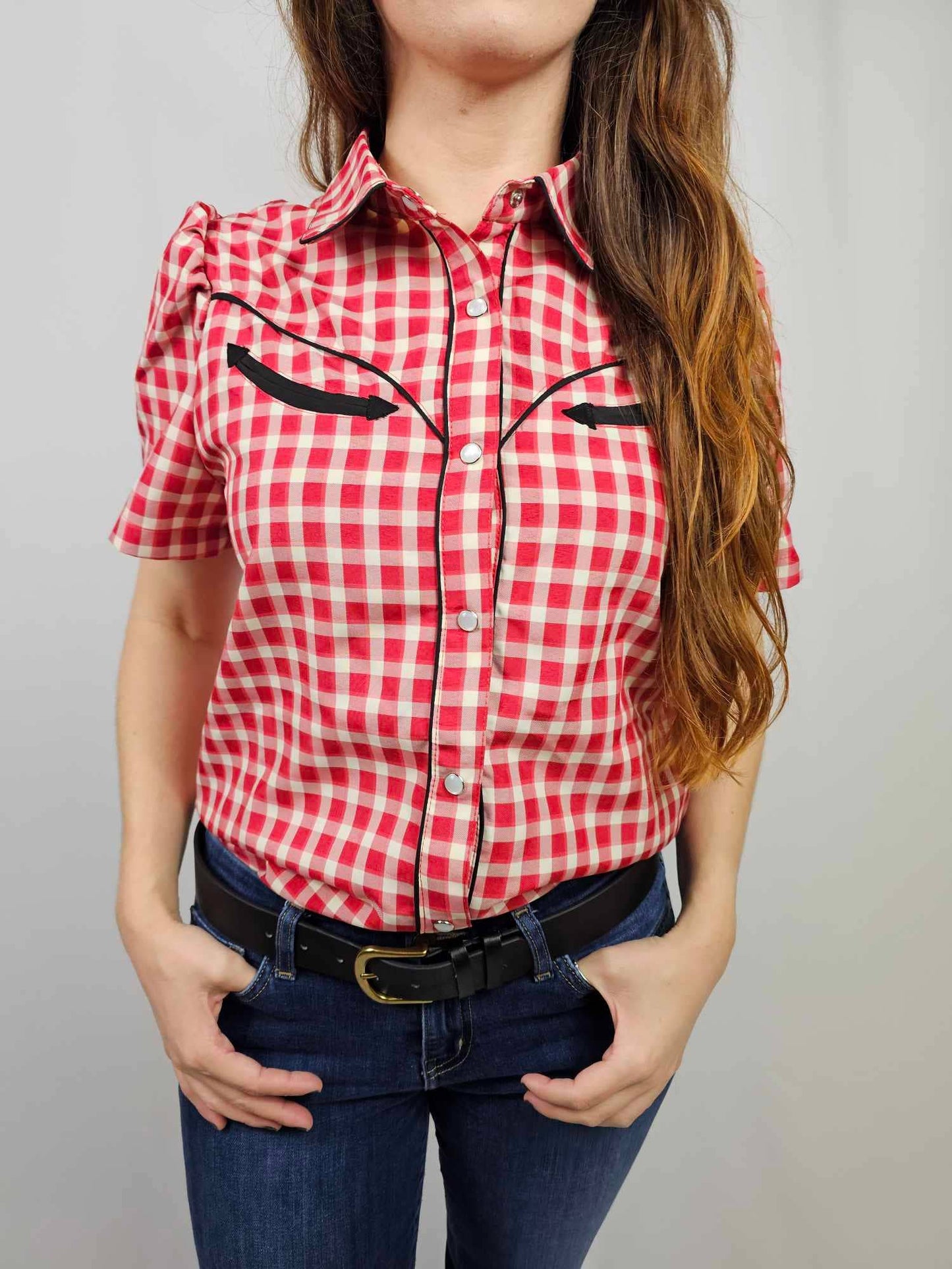 Red Retro Button Down Shirt