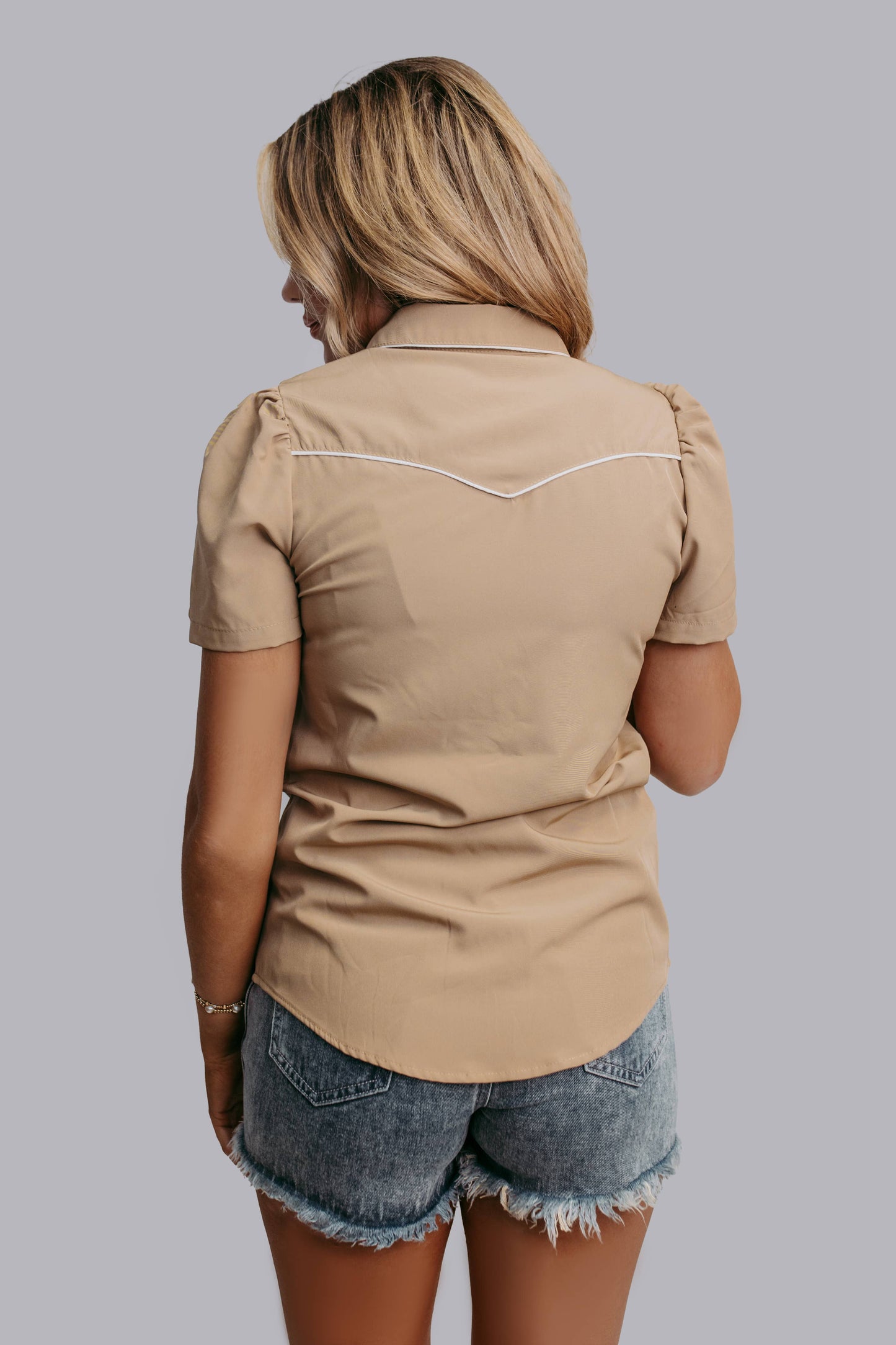 MK612 SL Button Down Shirt - Tan: Tan / L