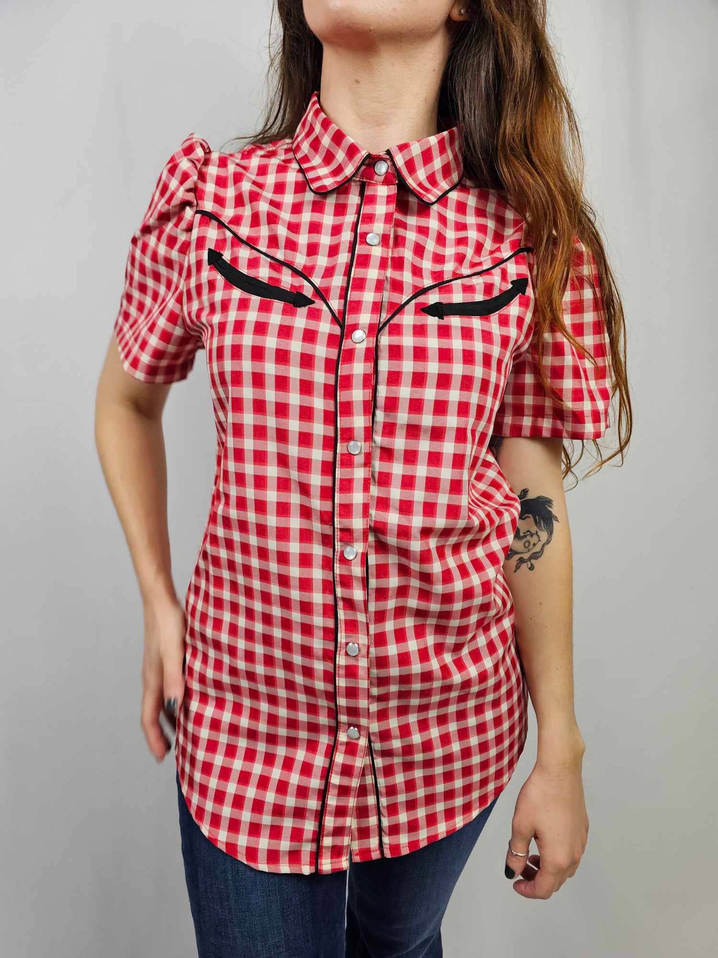 Red Retro Button Down Shirt