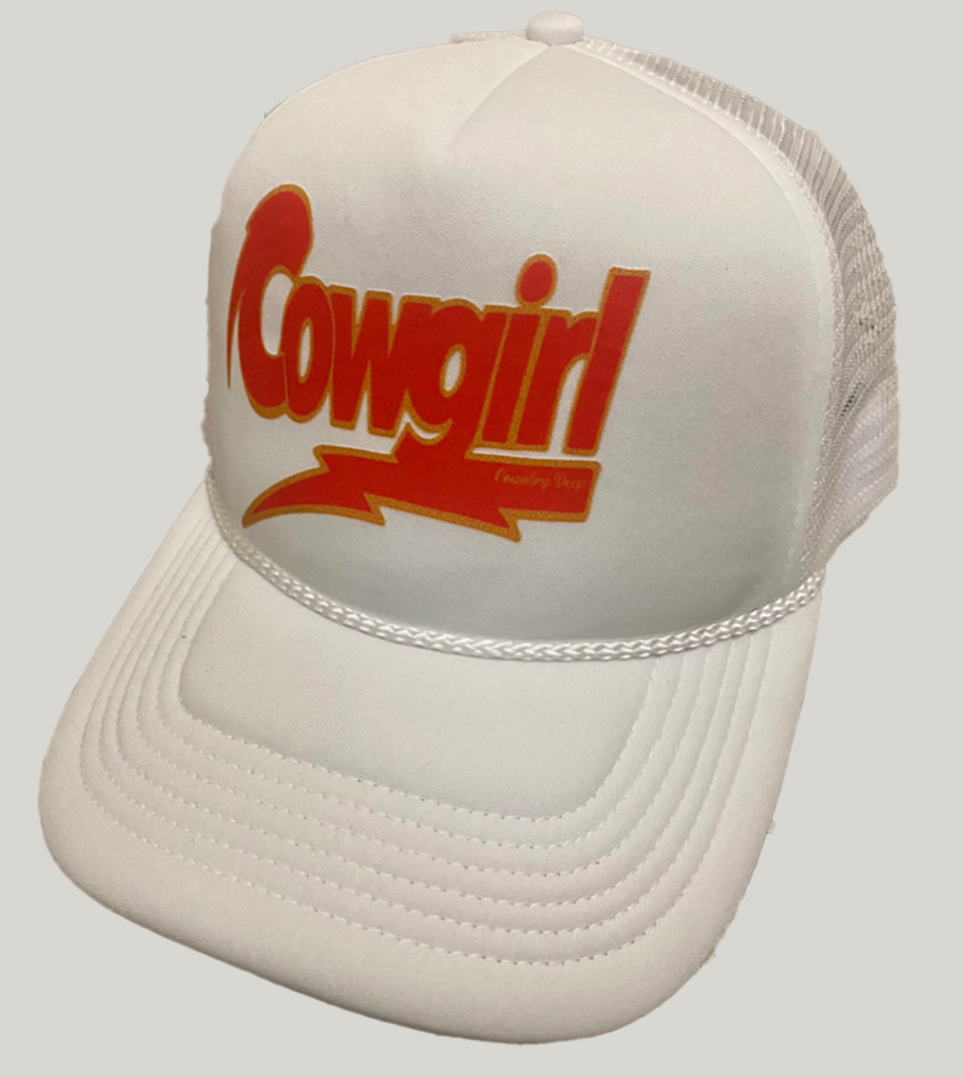 Cowgirl Trucker Foam Hat: White