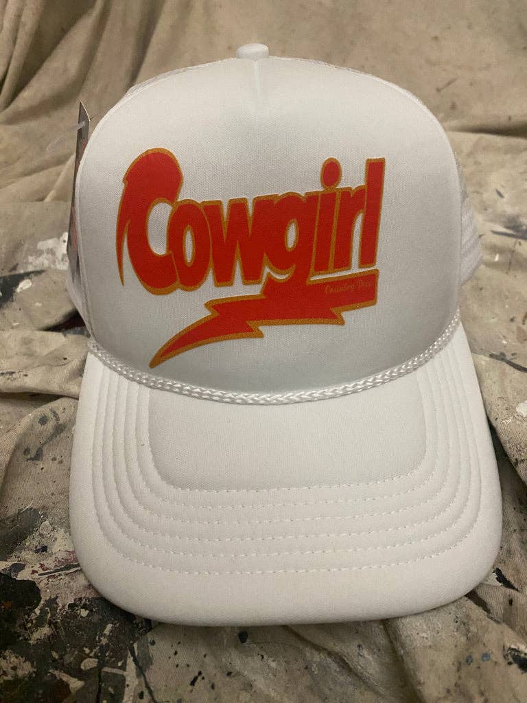 Cowgirl Trucker Foam Hat: White