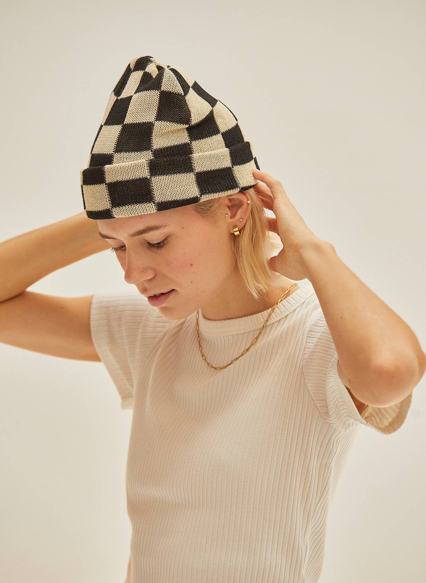 Checkerboard Slacker Beanie