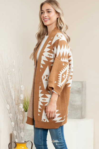 Aztec Styled Cardigan in Caramel