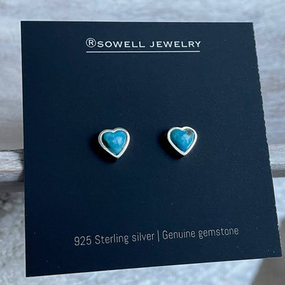 Turquoise Heart Stud Earrings