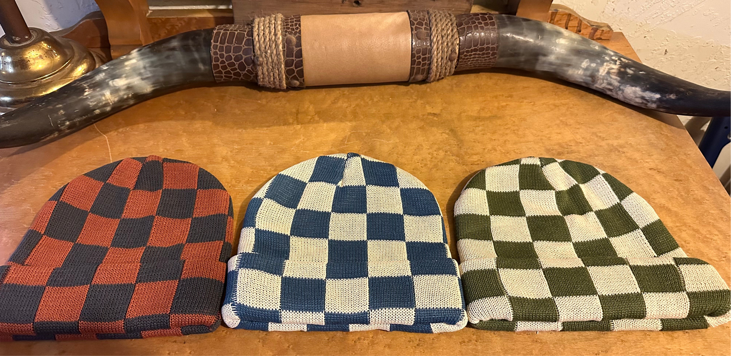 Checkerboard Slacker Beanie