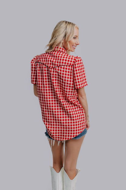 Red Retro Button Down Shirt