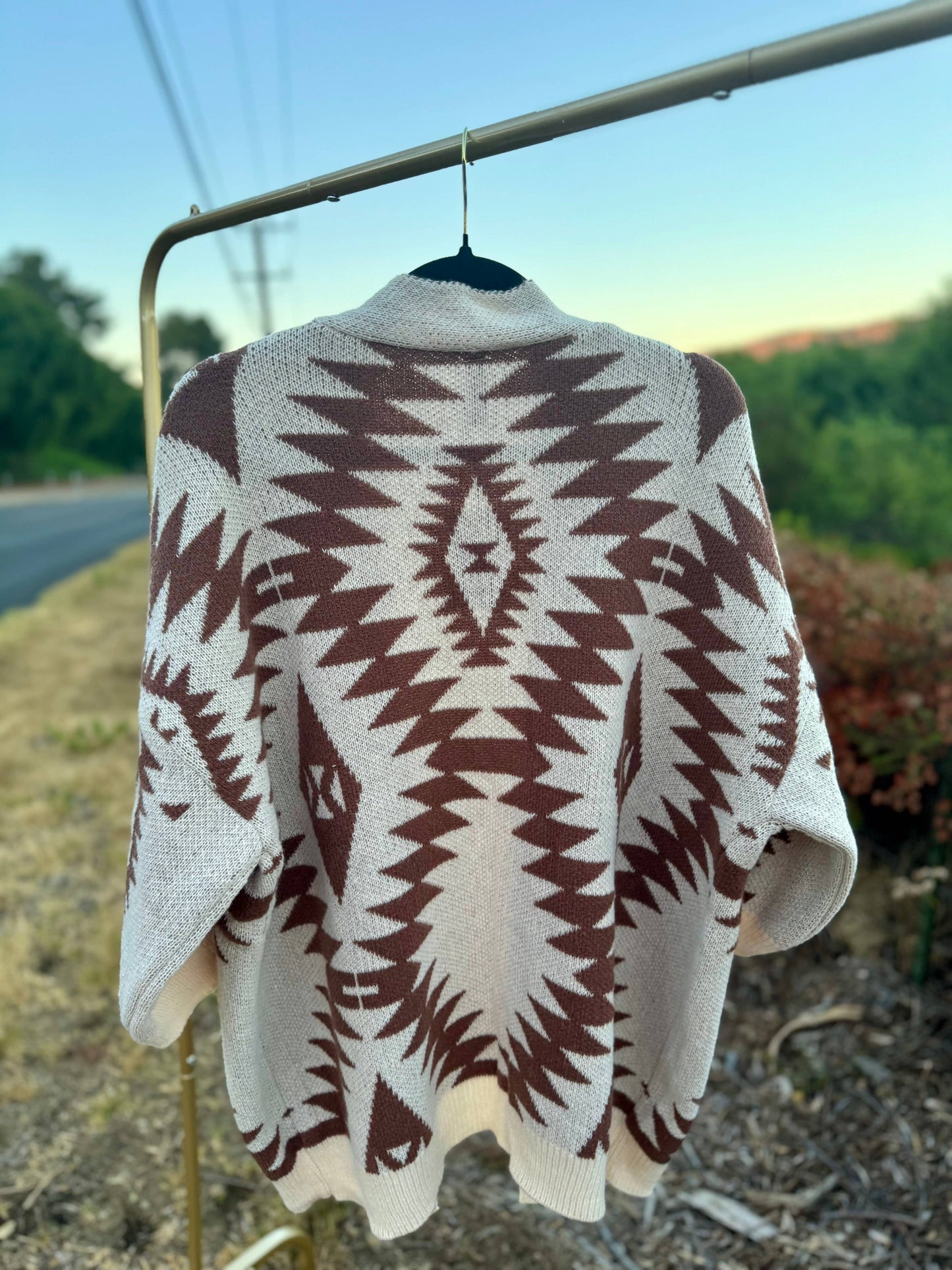 Aztec Styled Cardigan in brown