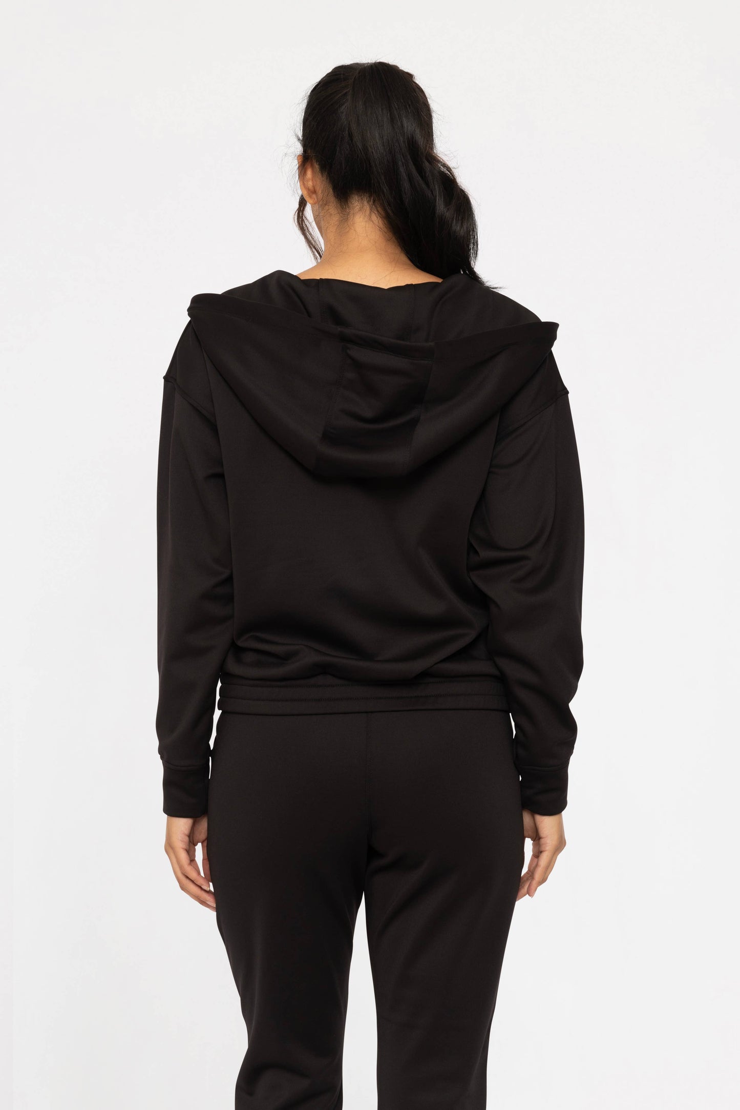 Black Elevated Pullover Henley Hoodie