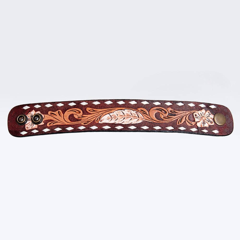 Hand tooled Leather Cuff