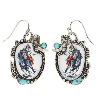 Yeehaw Faux Turquoise Earrings