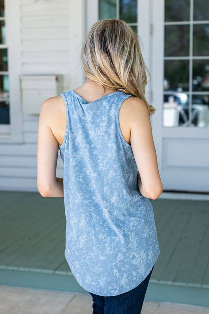 Blue Acid Wash Tank Top