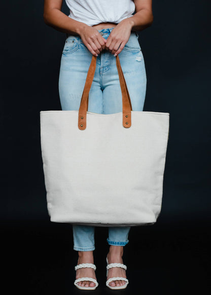 Tan & Light Green Aztec Tote