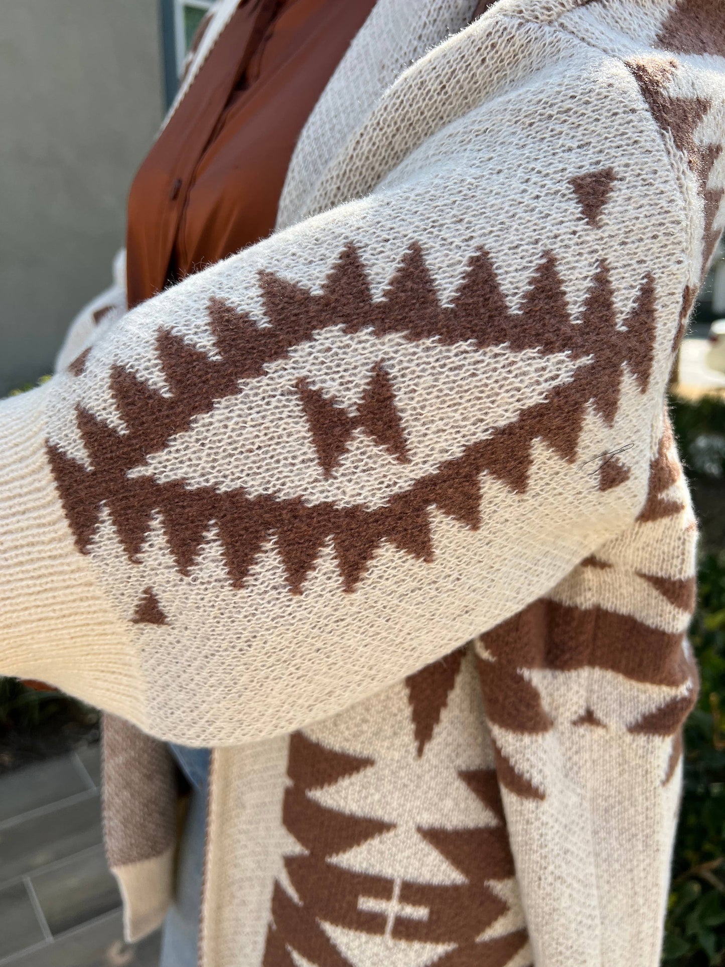 Aztec Styled Cardigan in brown