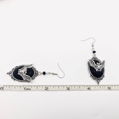 Gothic Bat Pendant Earrings