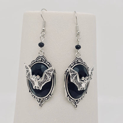 Gothic Bat Pendant Earrings