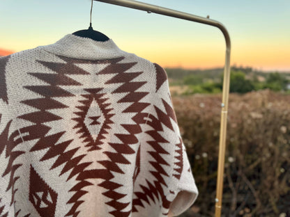 Aztec Styled Cardigan in brown